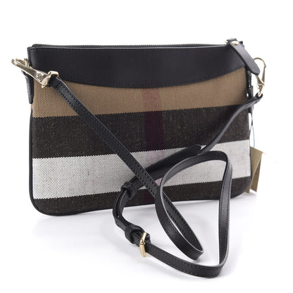 Burberry Mega Check Peyton Crossbody Clutch Bag Black 3 of 11