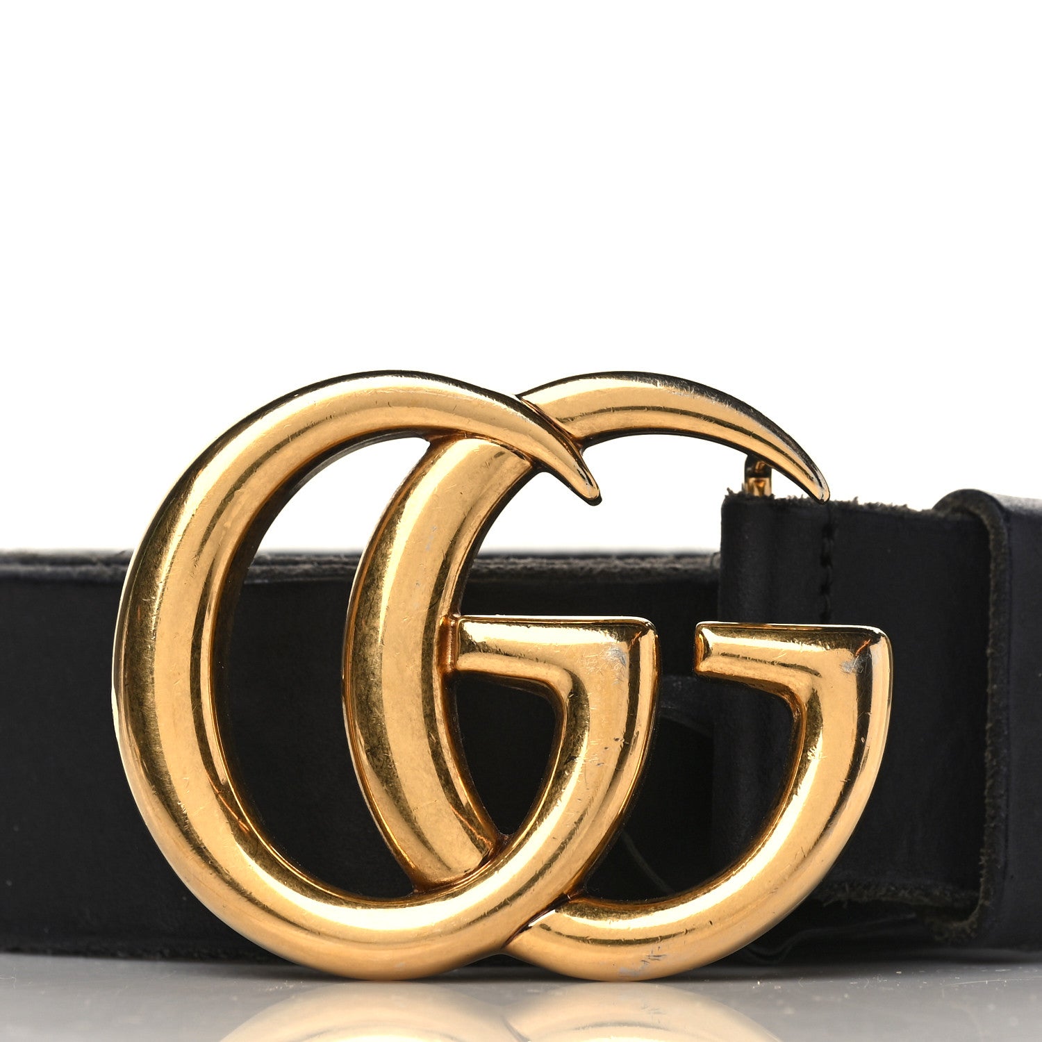 Gucci Faded Calfskin Double G 40mm Belt 80 32 Black 2 of 7