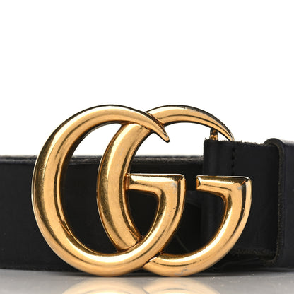 Gucci Faded Calfskin Double G 40mm Belt 80 32 Black 2 of 7