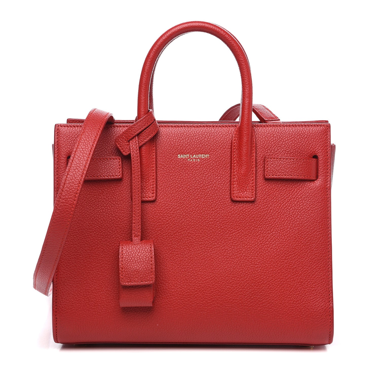 Grained Calfskin Nano Sac De Jour Lipstick Red