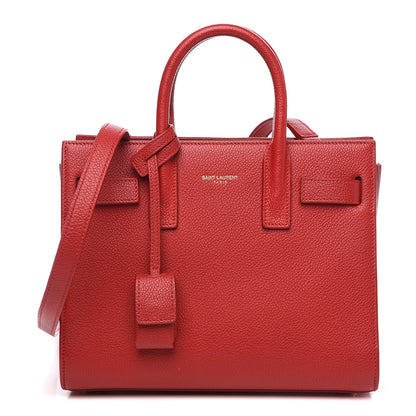 Saint Laurent Grained Calfskin Nano Sac De Jour Lipstick Red 1 of 11