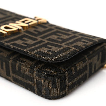 Fendi Fabric Jacquard FF 1974 Fendigraphy Wallet On Chain Tobacco Moro Ebano 8 of 8