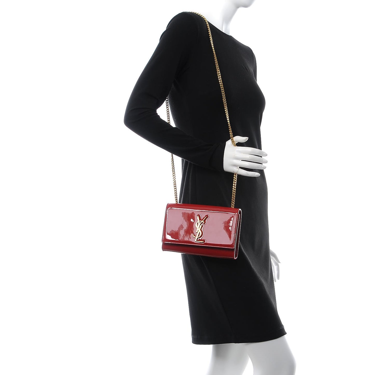 Patent Small Monogram Kate Satchel Red