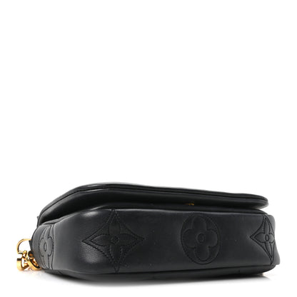 Louis Vuitton Calfskin Bubblegram Wallet On Strap Black 4 of 9