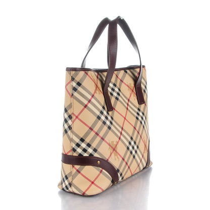 Burberry Haymarket Check Studded Tote Chocolate 3 of 11