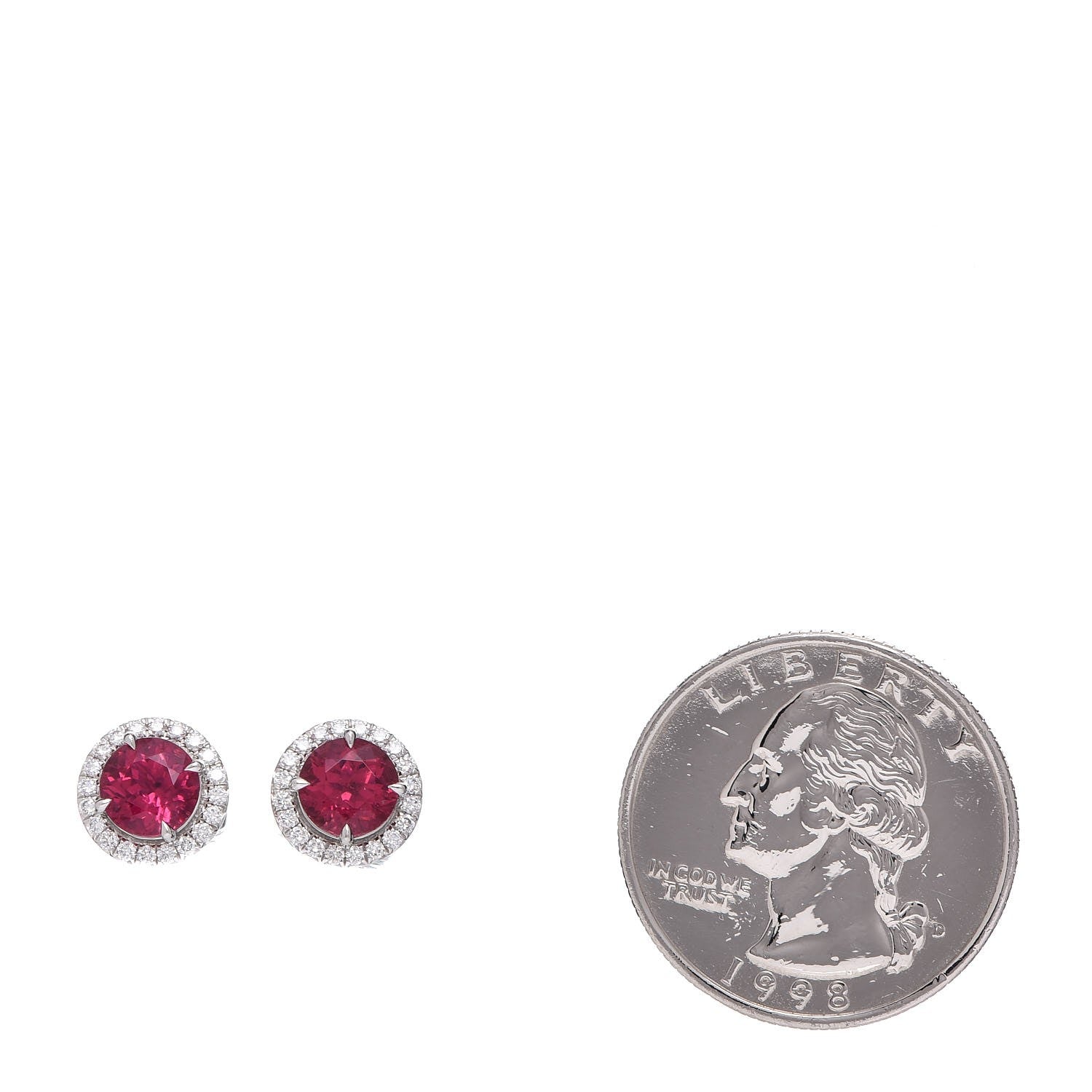 Tiffany Platinum Diamond Rubellite Soleste Earrings 2 of 5