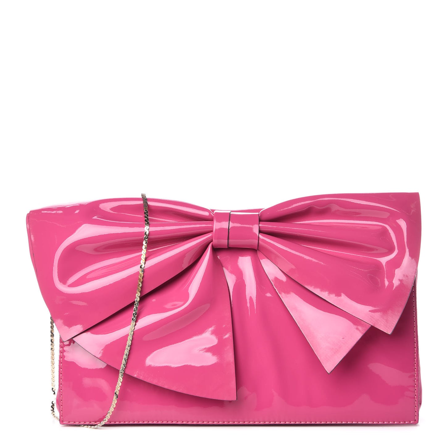 Patent Lacca Bow Clutch Pop Fuxia