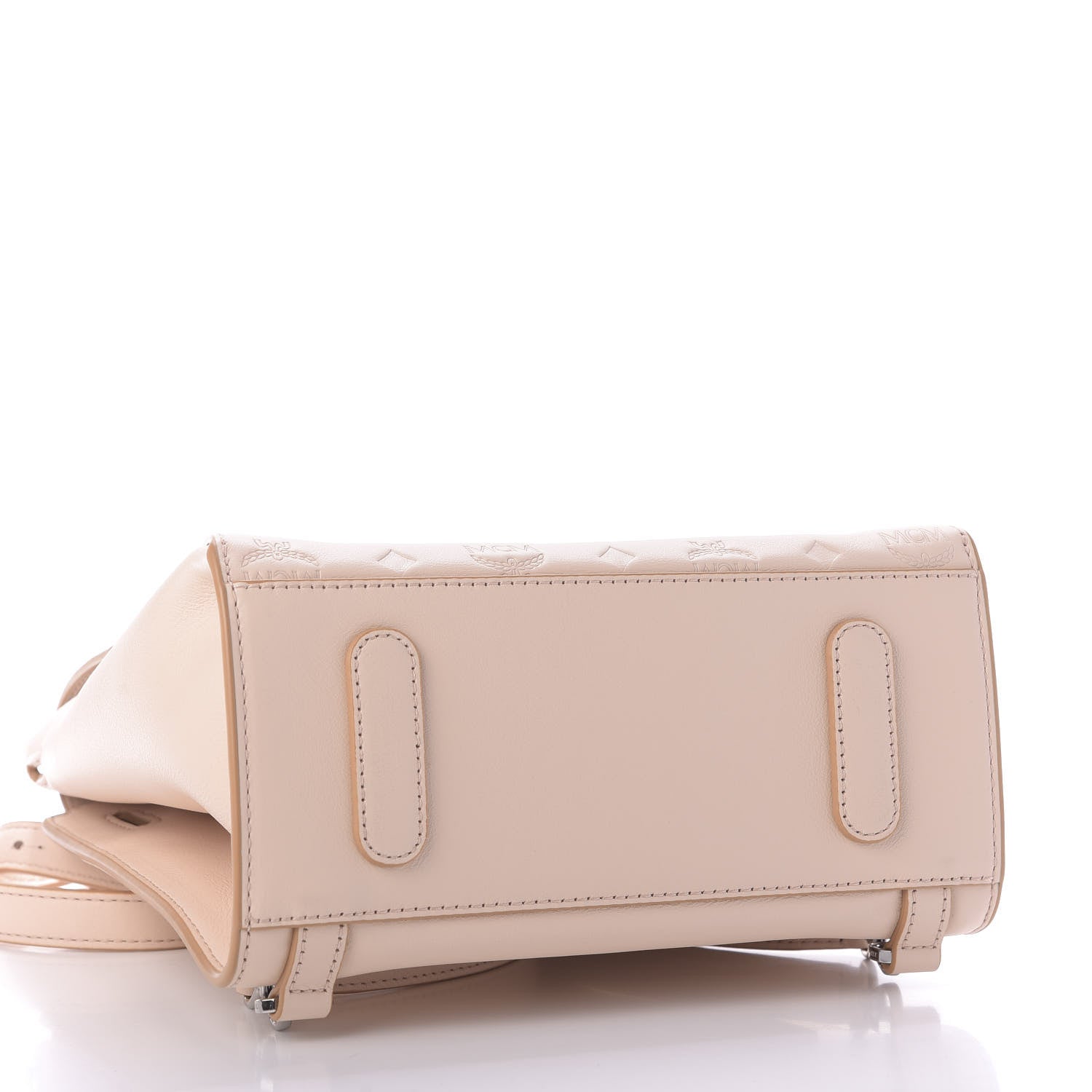 MCM Calfskin Essential Monogram Small Backpack Bisque 3 of 7