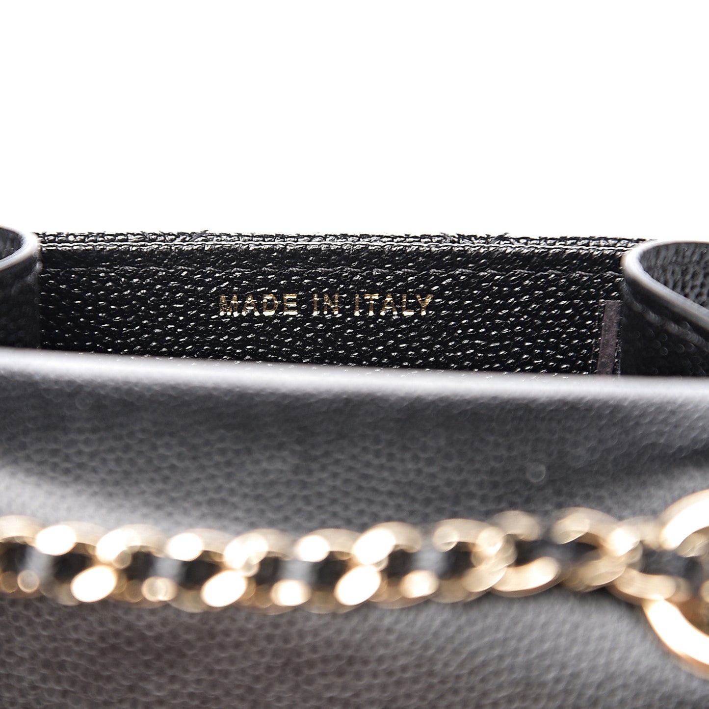 Caviar Quilted Golden Class Phone Holder Black