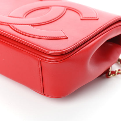 Chanel Lambskin CC Mania Flap Bag Red 10 of 10