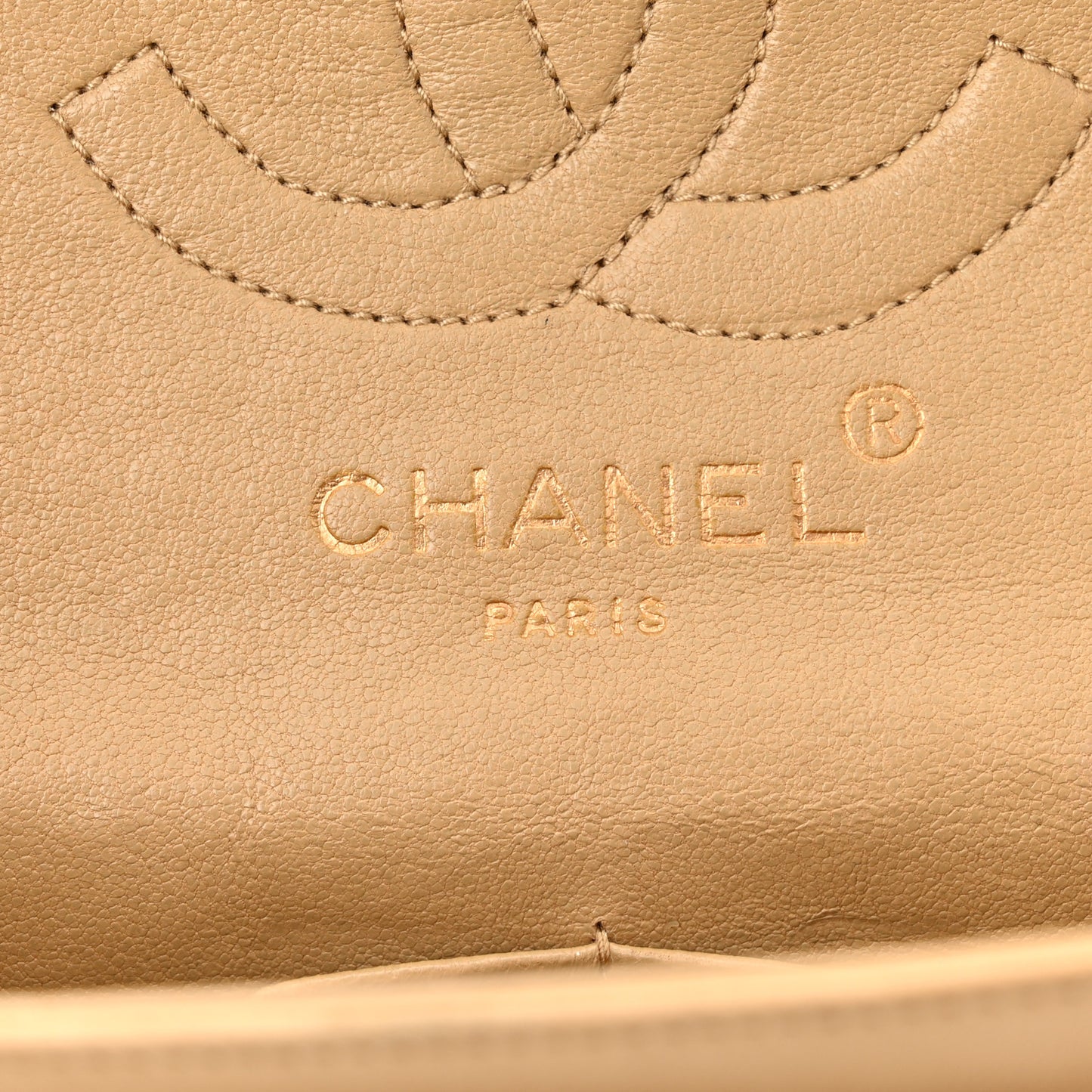 Lambskin Quilted Small Double Flap Beige