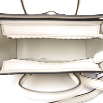 Celine Satin Calfskin Nano Debossed Luggage White 5 of 9