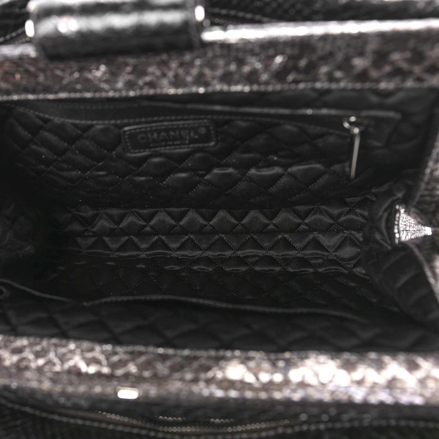 Metallic Python Small Perfect Day Tote Silver