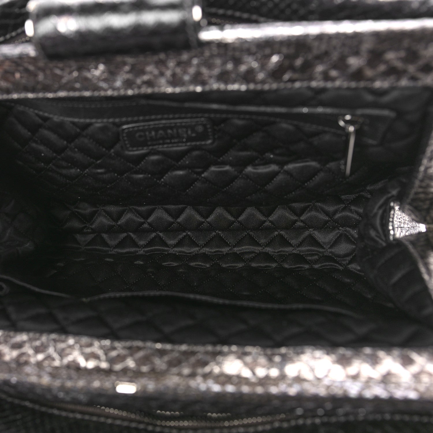 Chanel Metallic Python Small Perfect Day Tote Silver 5 of 11