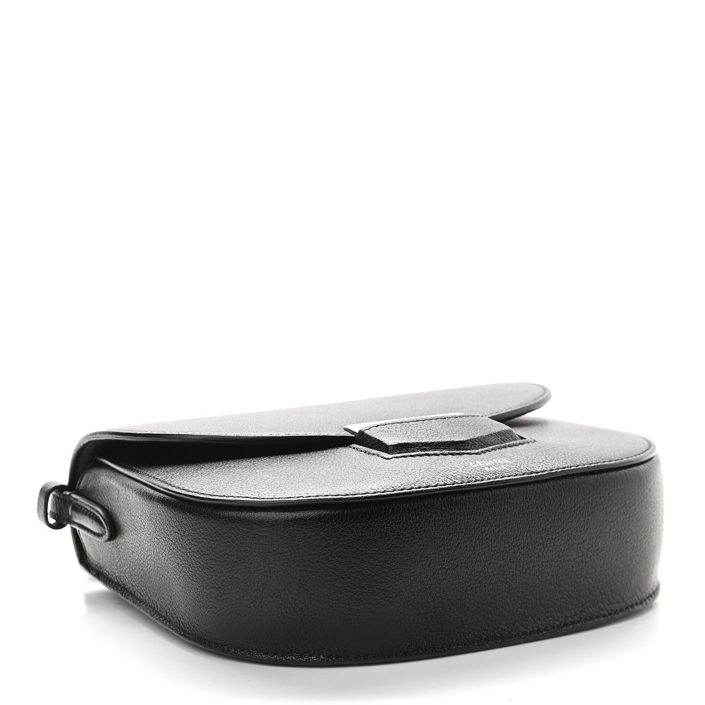 Shiny Textured Calfskin Small Trotteur Black