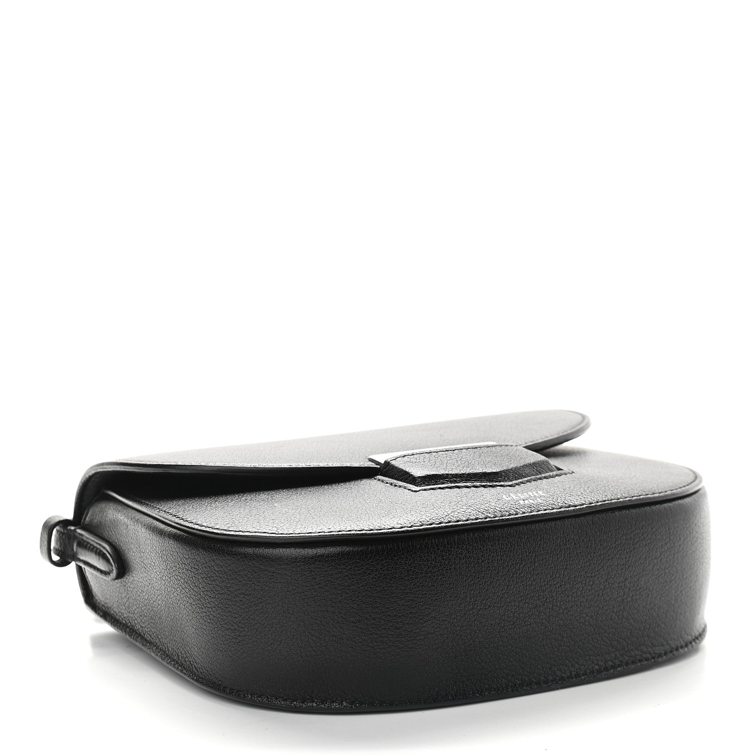 Celine Shiny Textured Calfskin Small Trotteur Black 3 of 8