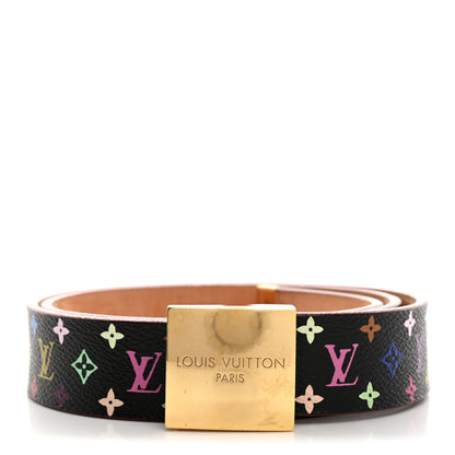 Louis Vuitton Monogram Multicolor Ceinture Belt 80 32 Black 1 of 8