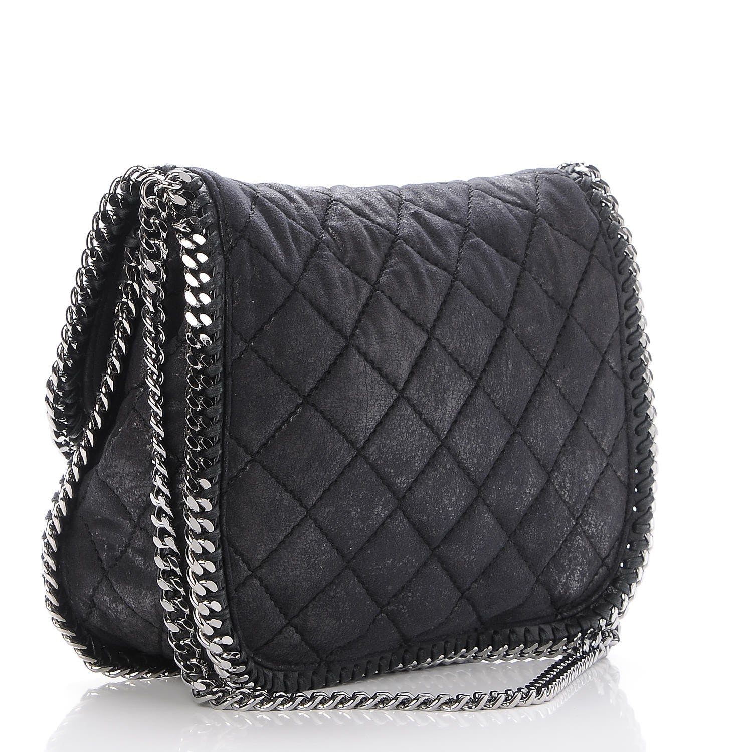 Stella McCartney Shaggy Deer Quilted Falabella Shoulder Bag Black 3 of 6