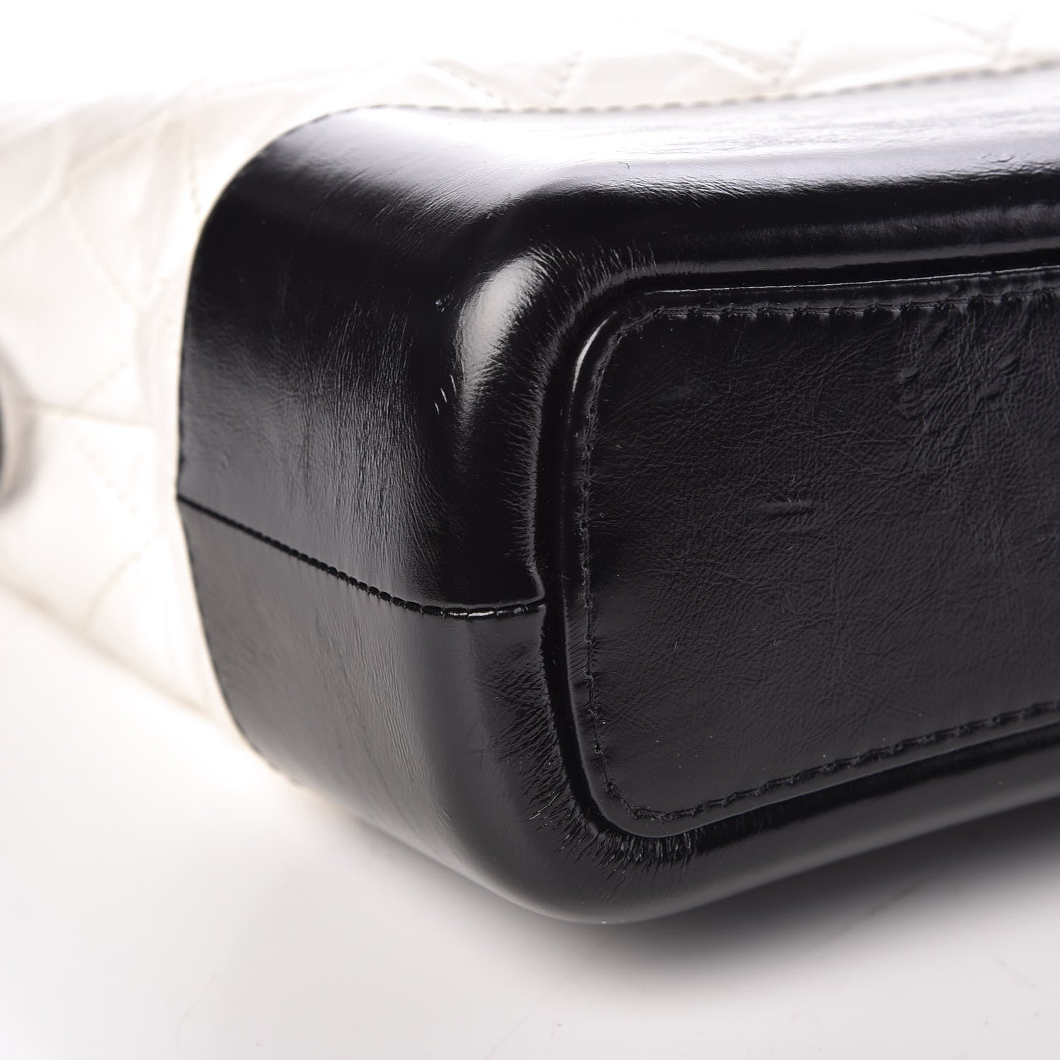 Chanel Aged Calfskin Quilted Medium Gabrielle Hobo Black White 5 of 12