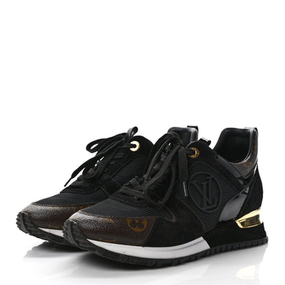 Louis Vuitton Suede Monogram Run Away Sneakers 37.5 Black 3 of 9