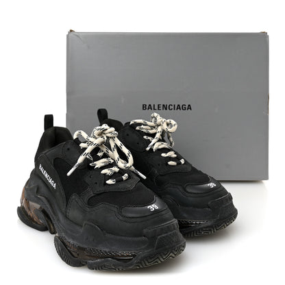 Balenciaga Fabric Mesh Womens Triple S Sneakers 39 Black 20 of 20