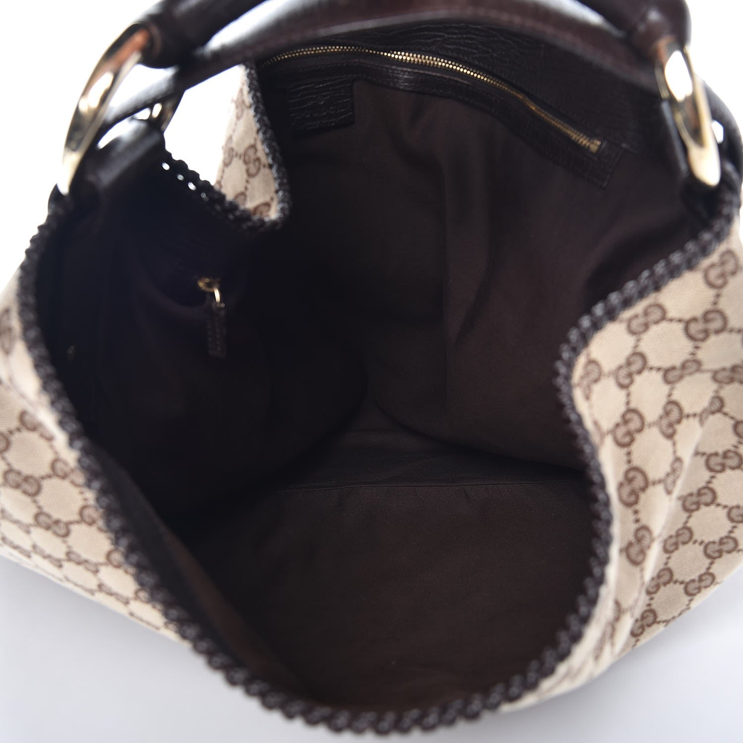 Gucci Monogram Large Horsebit Chain Hobo Dark Brown 5 of 11