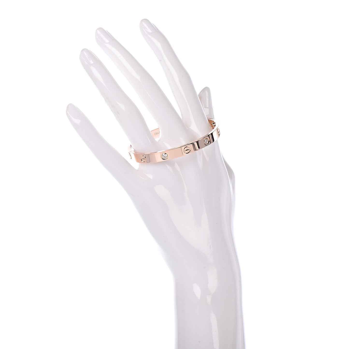 18K Pink Gold 4 Diamond LOVE Bracelet 16
