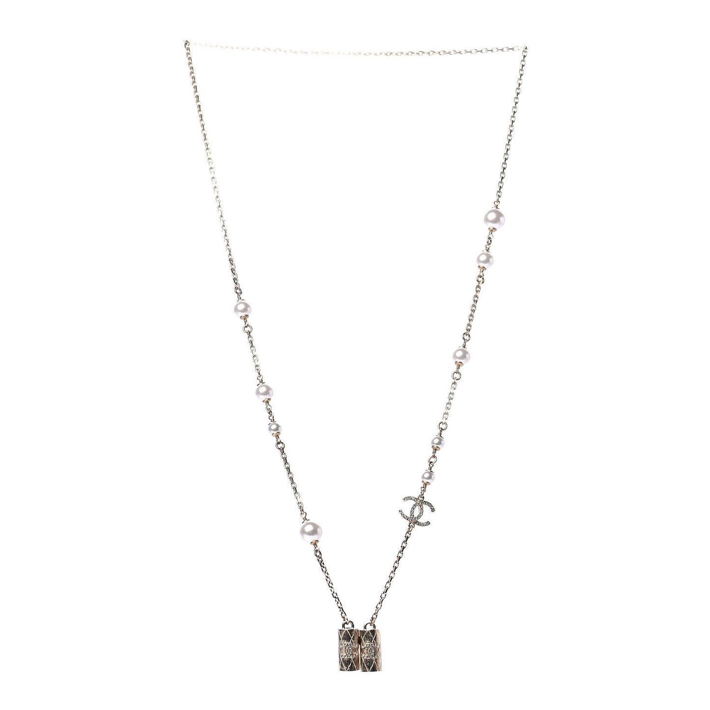 Crystal Pearl Airpod Necklace Gold