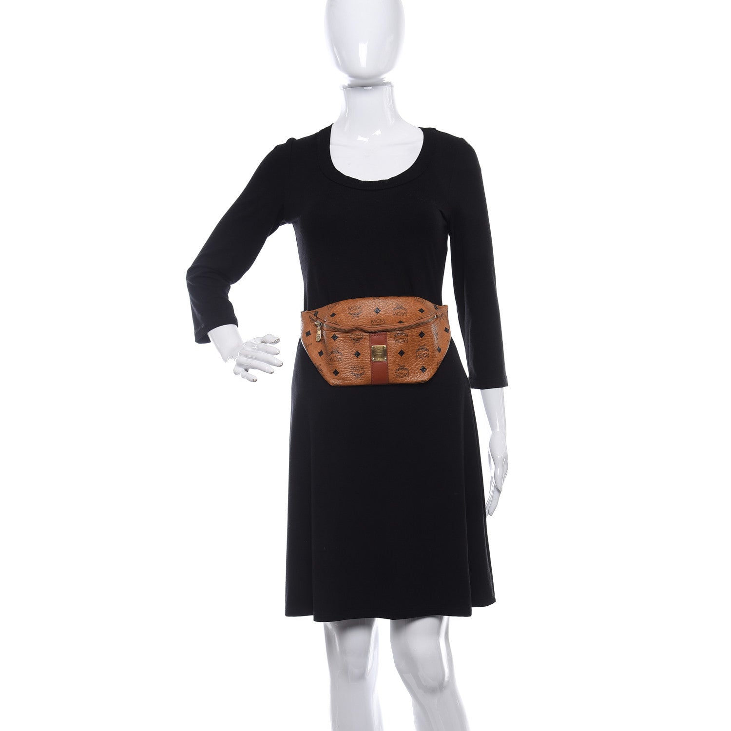 MCM Visetos Medium Fusten Belt Bag Cognac 2 of 9