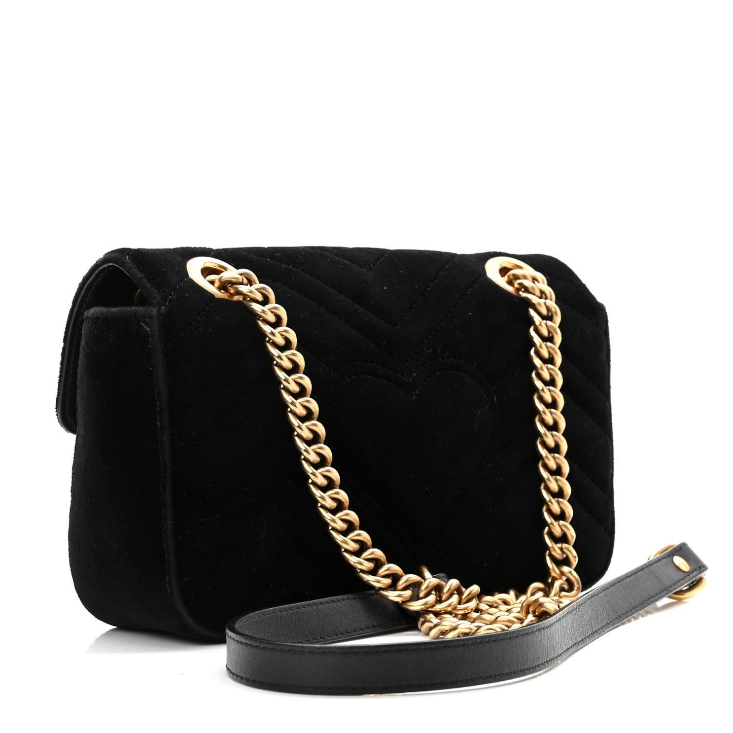 Velvet Matelasse Mini GG Marmont Shoulder Bag Black