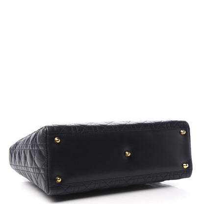 Christian Dior Lambskin Cannage Large Lady Dior Navy Blue 4 of 11