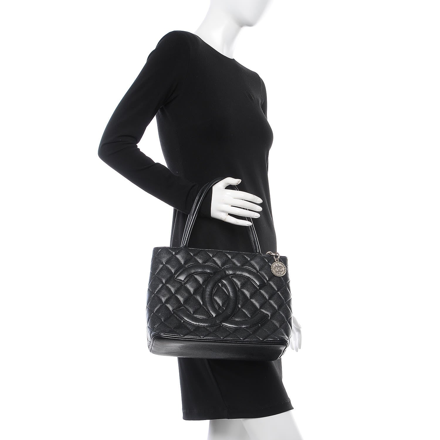 Chanel Caviar Quilted Medallion Tote Black 2 of 9