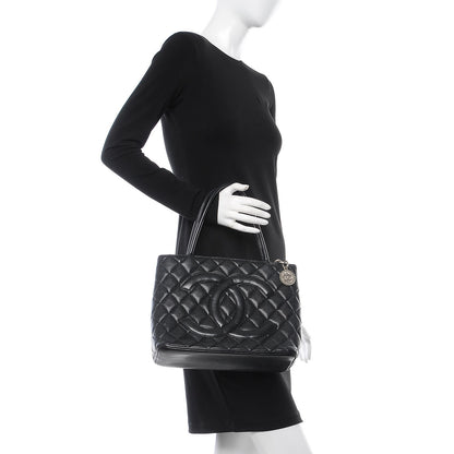 Chanel Caviar Quilted Medallion Tote Black 2 of 9
