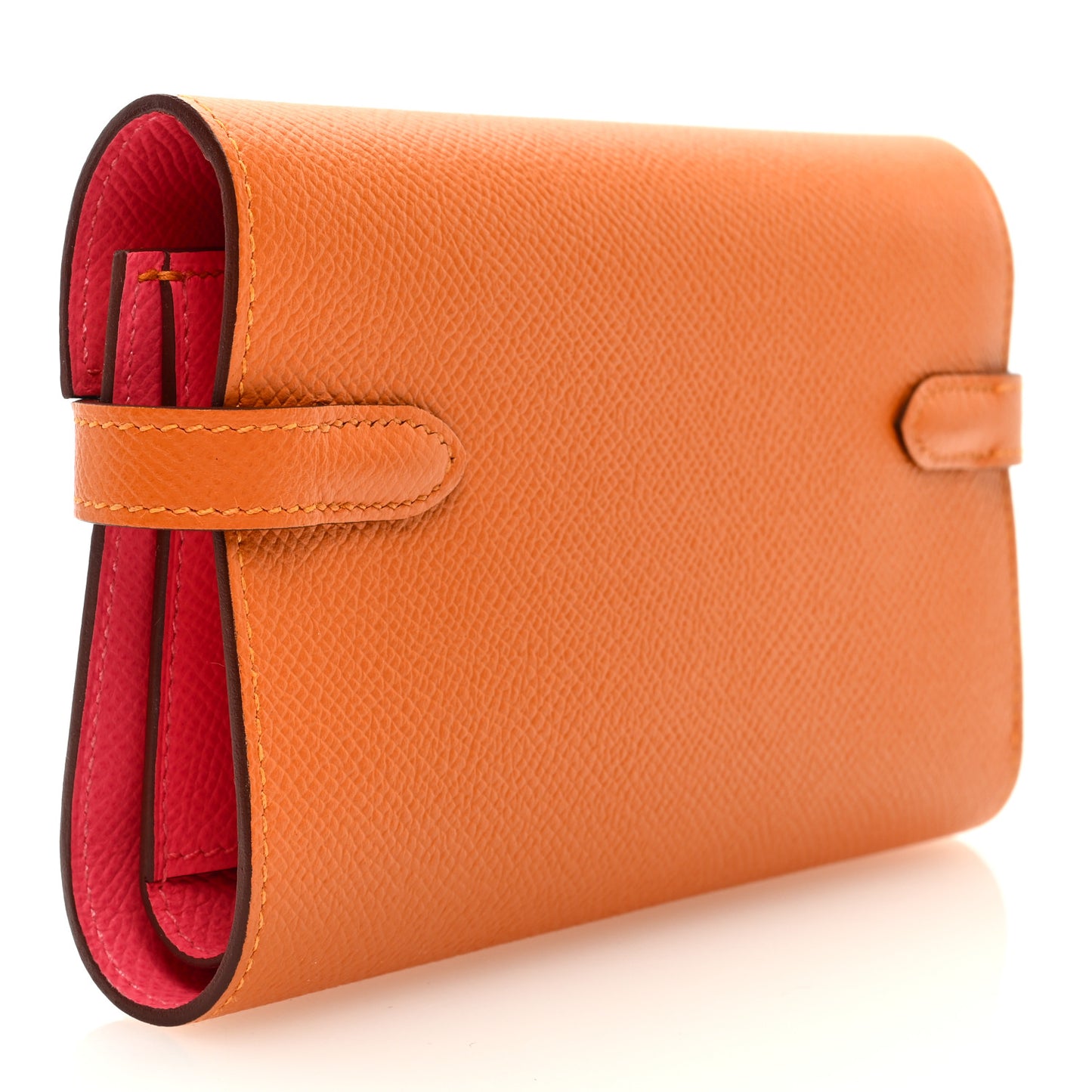 Epsom Verso Kelly Medium Wallet Abricot Rose Azalee