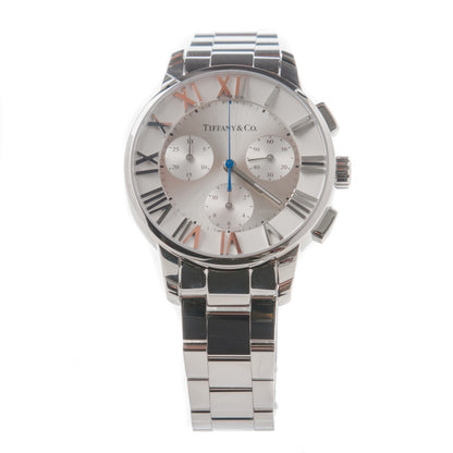 Tiffany Stainless Steel 36mm Atlas Dome Chronograph Quartz Watch 1 of 10