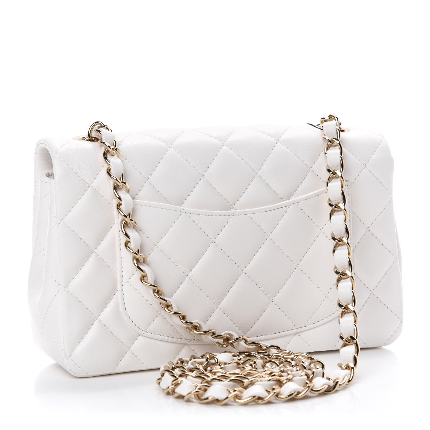 Chanel Lambskin Quilted Mini Rectangular Flap White 3 of 11
