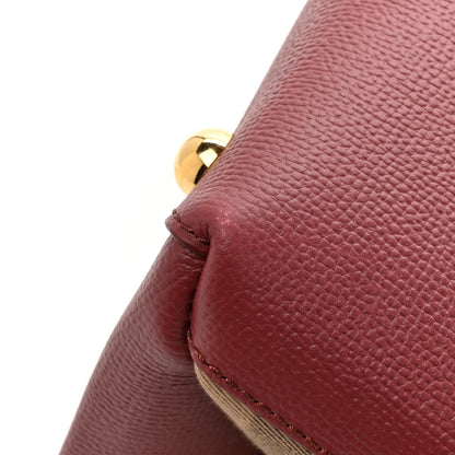 Burberry Grainy Calfskin House Check Medium Banner Tote Crimson 12 of 13