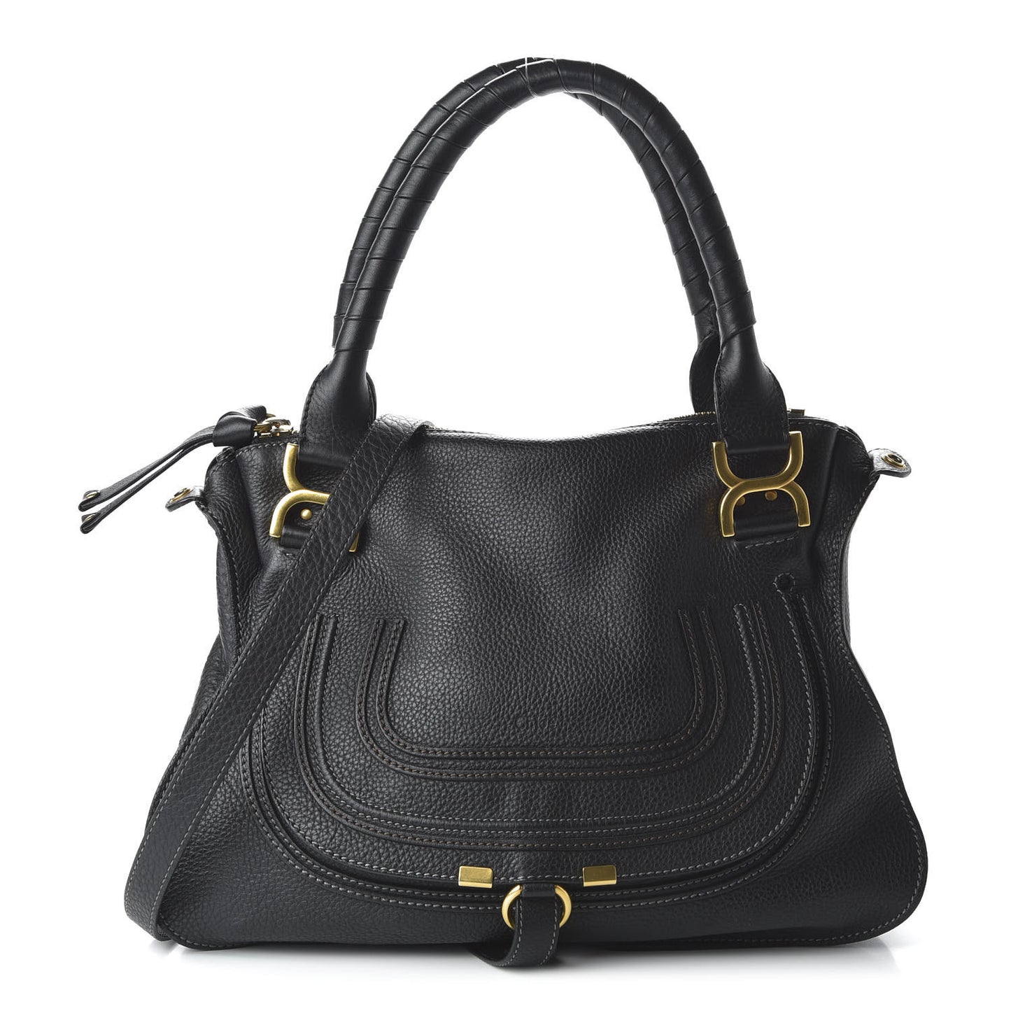 Calfskin Medium Marcie Satchel Black
