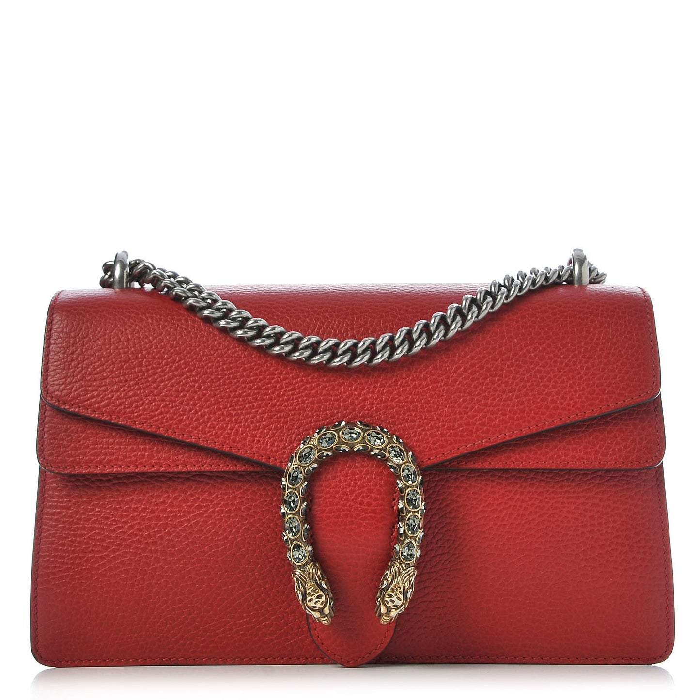 Dollar Calfskin Swarovski Crystal Small Dionysus Shoulder Bag Hibiscus Red