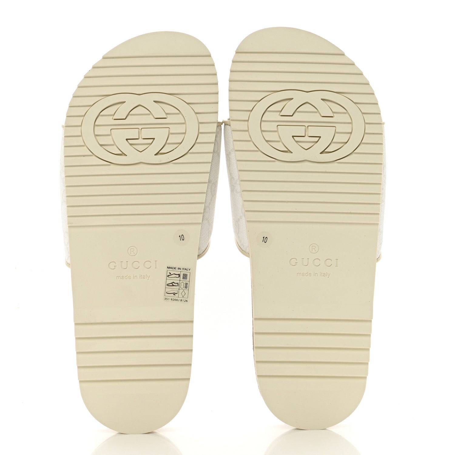 Gucci GG Supreme Monogram Demetra Mens Slide Sandals 10 White Mystic White 5 of 9