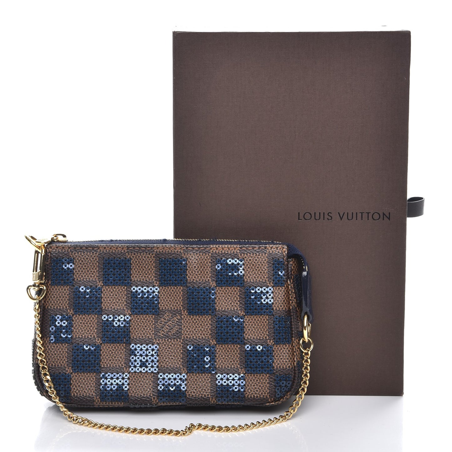 Damier Paillettes Mini Pochette Accessories Blue
