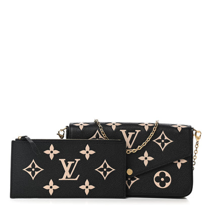 Louis Vuitton Empreinte Monogram Giant Felicie Pochette Black Beige 1 of 12