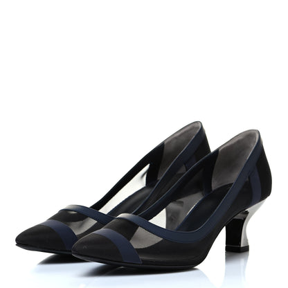 Fendi Technical Mesh Vitello Gommato Colibri 55mm Pumps 38.5 Black 3 of 8