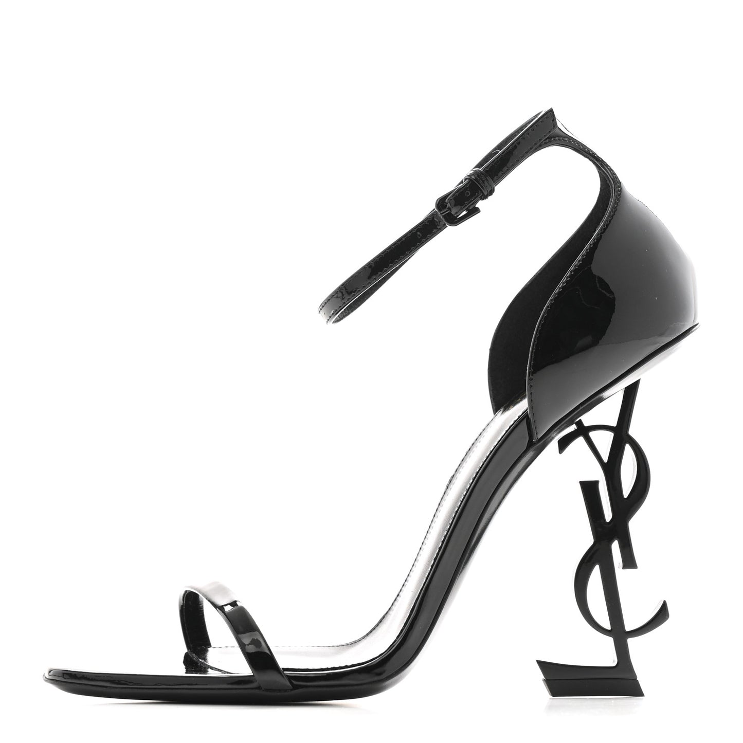 Patent Calfskin Opyum 110 Sandals 38.5 Black