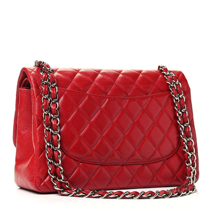 Chanel Caviar Quilted Jumbo Double Flap Red 2 of 5