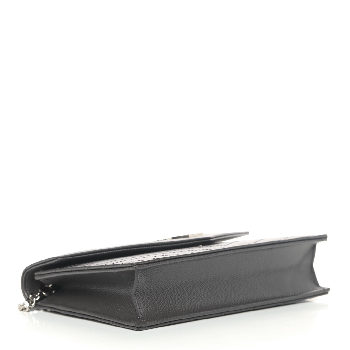 Grain De Poudre Matelasse Chevron Monogram Envelope Chain Wallet Coal