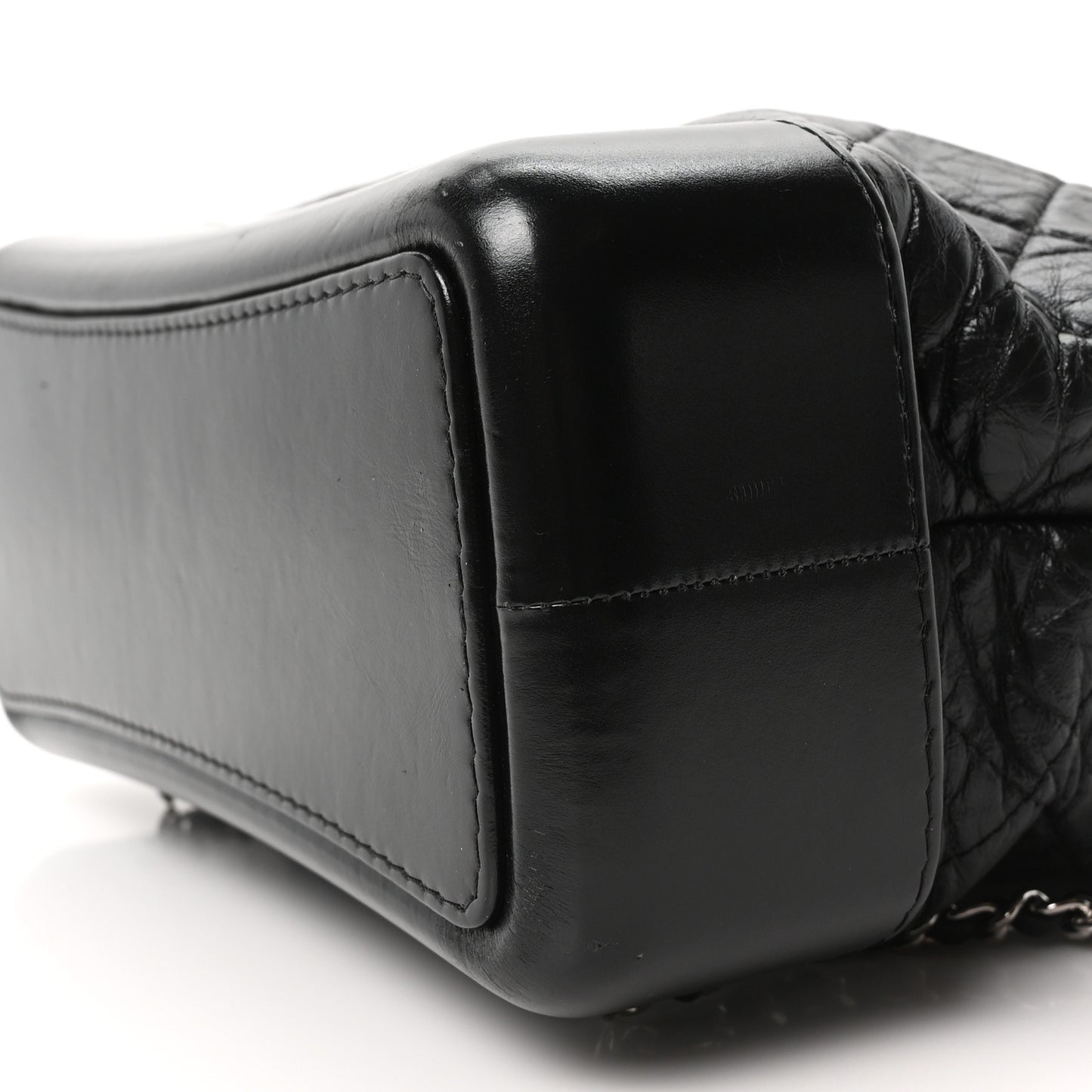 Aged Calfskin Quilted Gabrielle Backpack Black Black