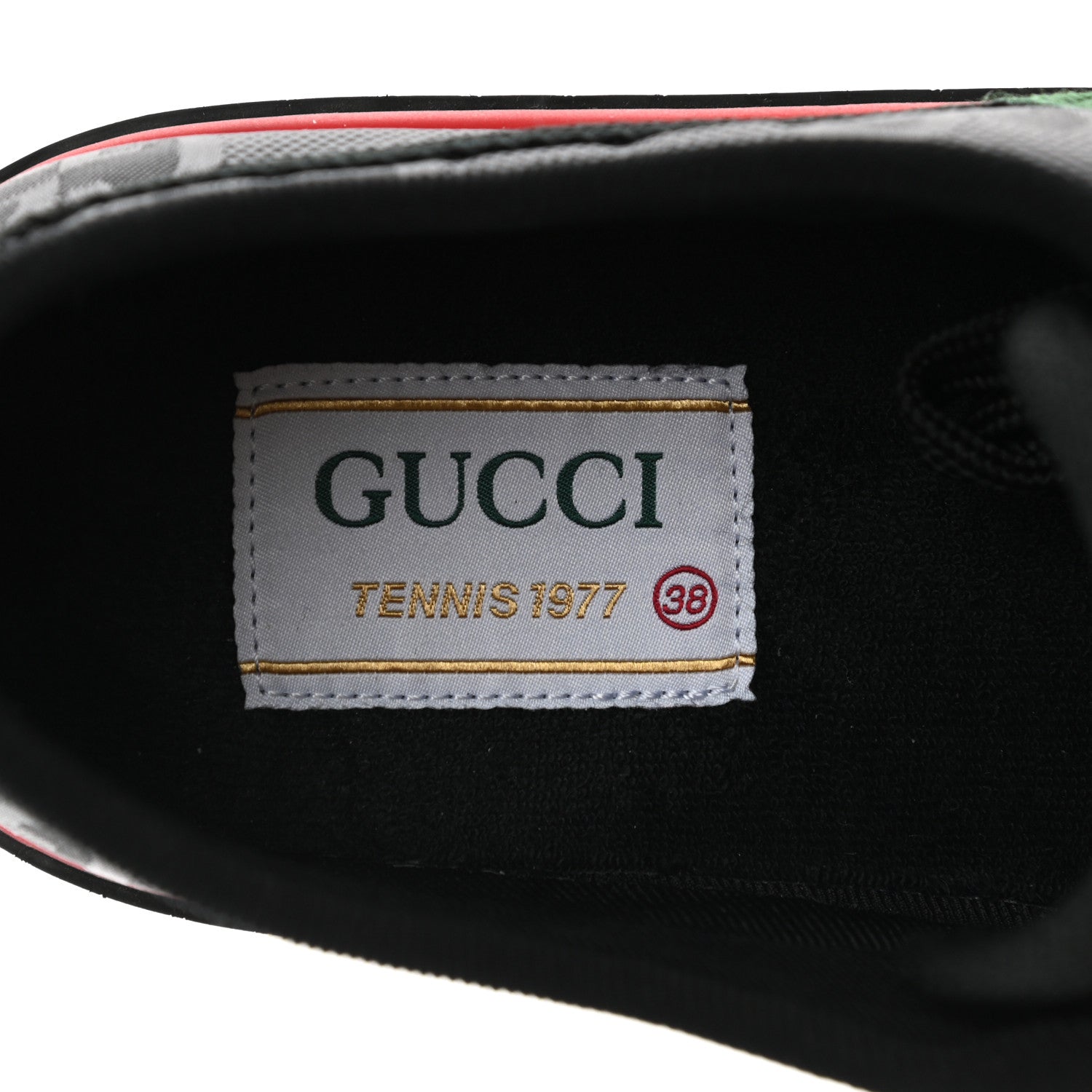Gucci Econyl Nylon Web Monogram Off The Grid Womens 1977 Tennis Sneakers 38 Black 8 of 9