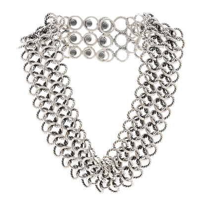 David Yurman Sterling Silver 18K Yellow Gold Circle Link Choker Necklace 3 of 5