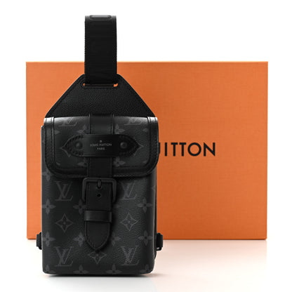 Louis Vuitton Monogram Eclipse Saumur Slingbag Black 10 of 10